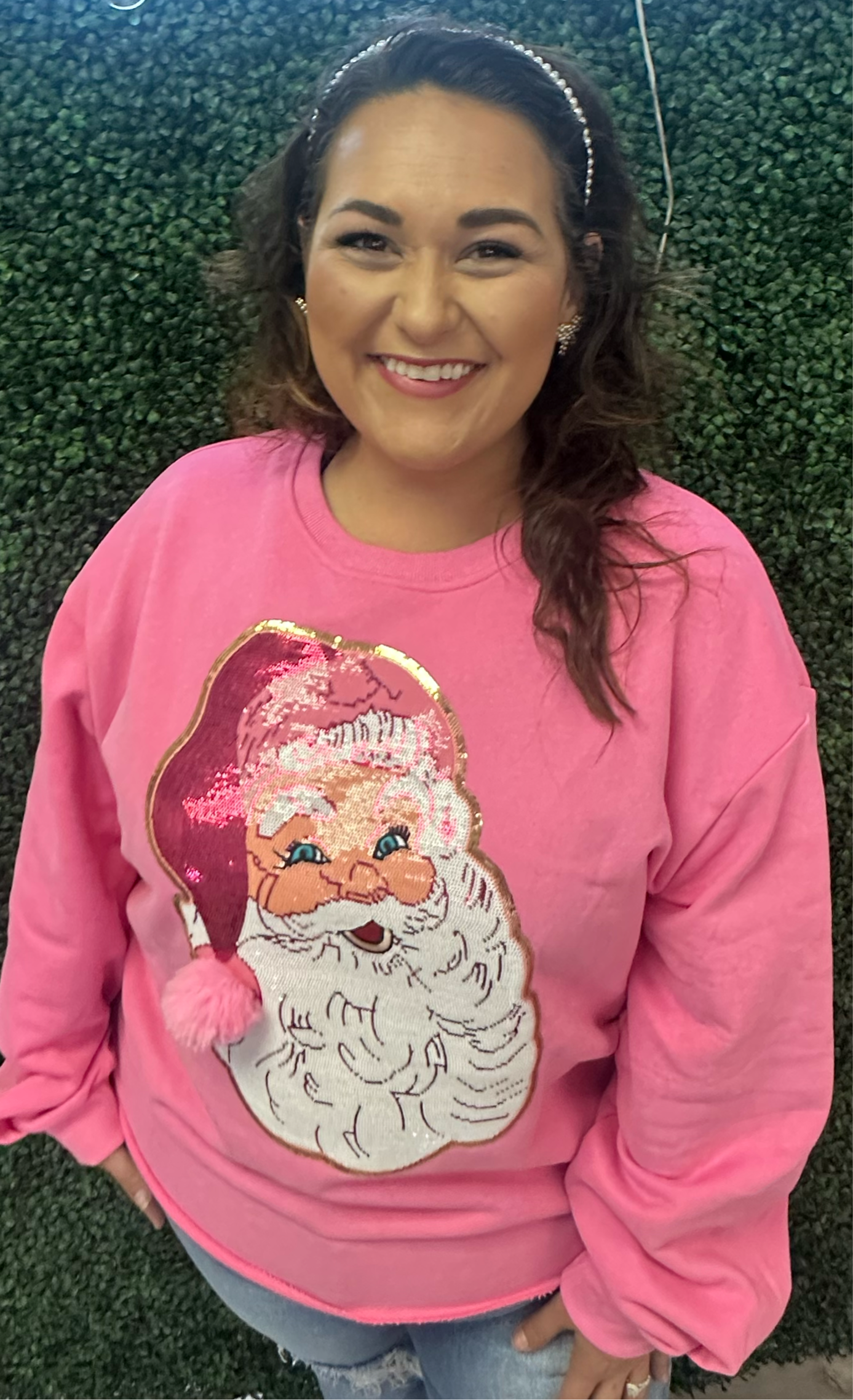 Preppy Pink Santa